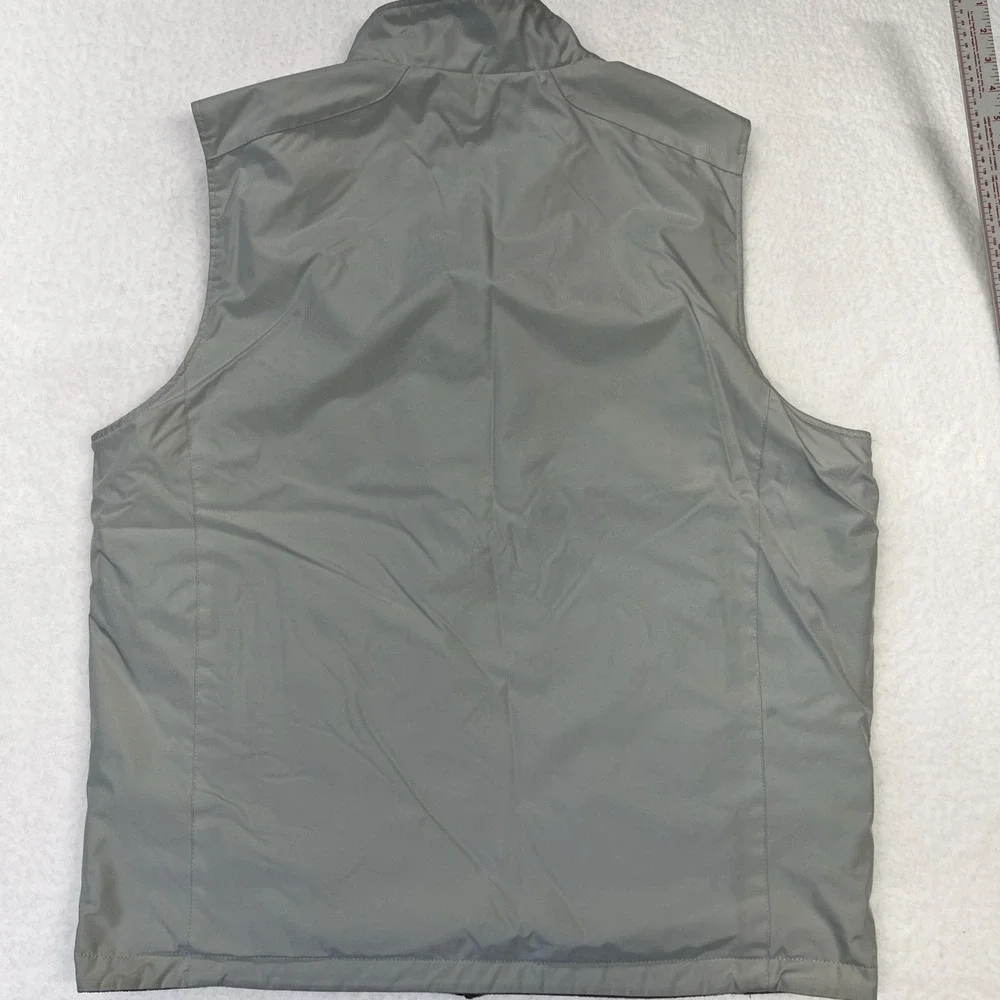 Mens IZOD Sleeveless Full‎ Zip Fleece Lined Vest Jacket Beige/Gray Sz Large